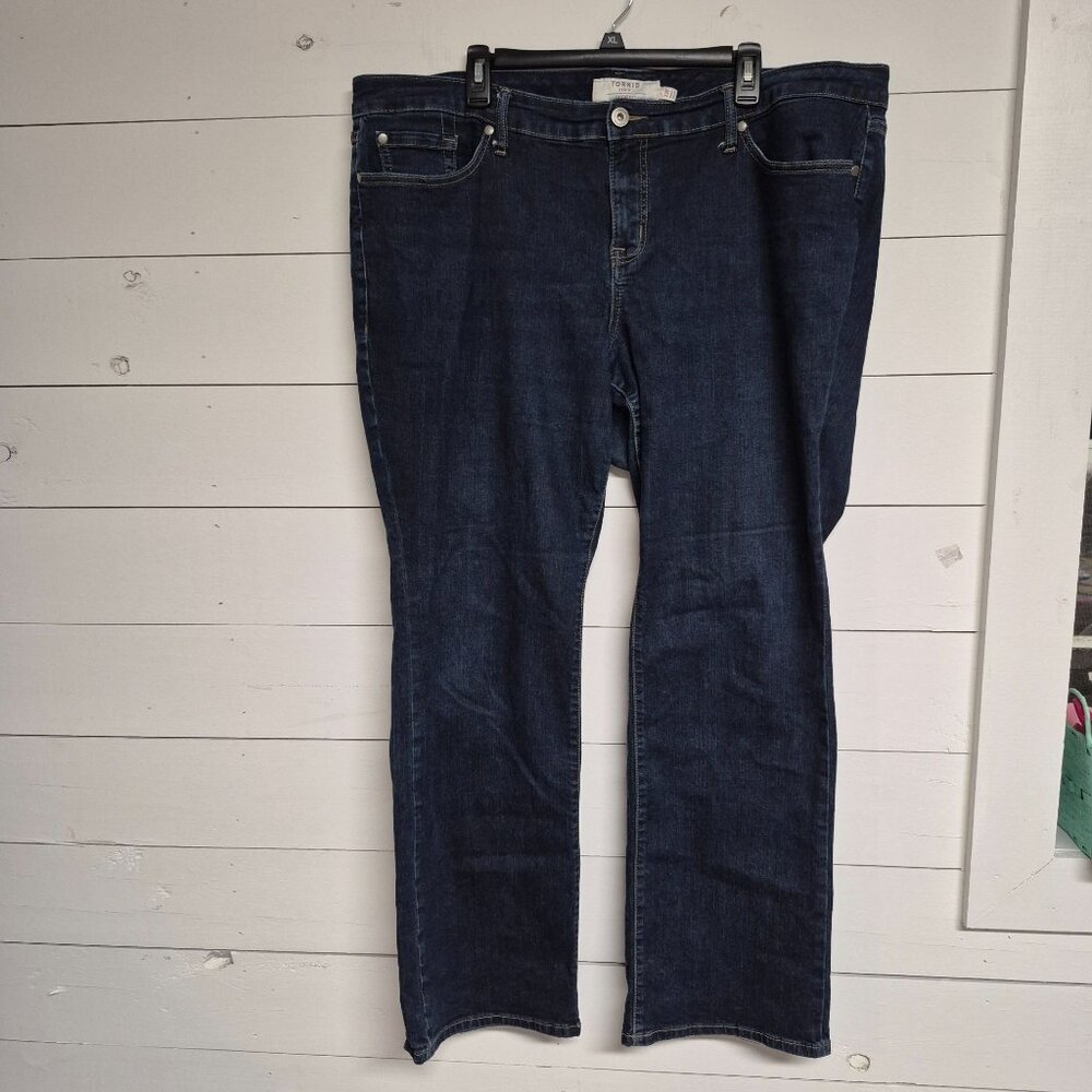 Torrid Womens Denim Jeans 22T Dark Wash Straight Leg Mid-Rise 5-Pocket Design